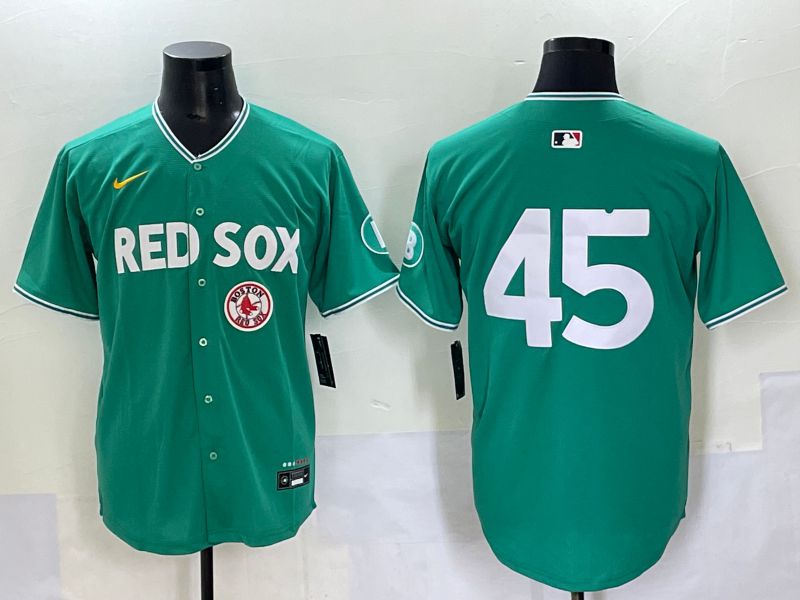 Men 2025 Boston Red Sox #45 No Name Dark Green Joint Name Nike MLB Jersey style 10->boston red sox->MLB Jersey